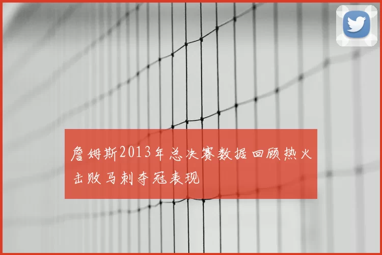 詹姆斯2013年总决赛数据回顾热火击败马刺夺冠表现